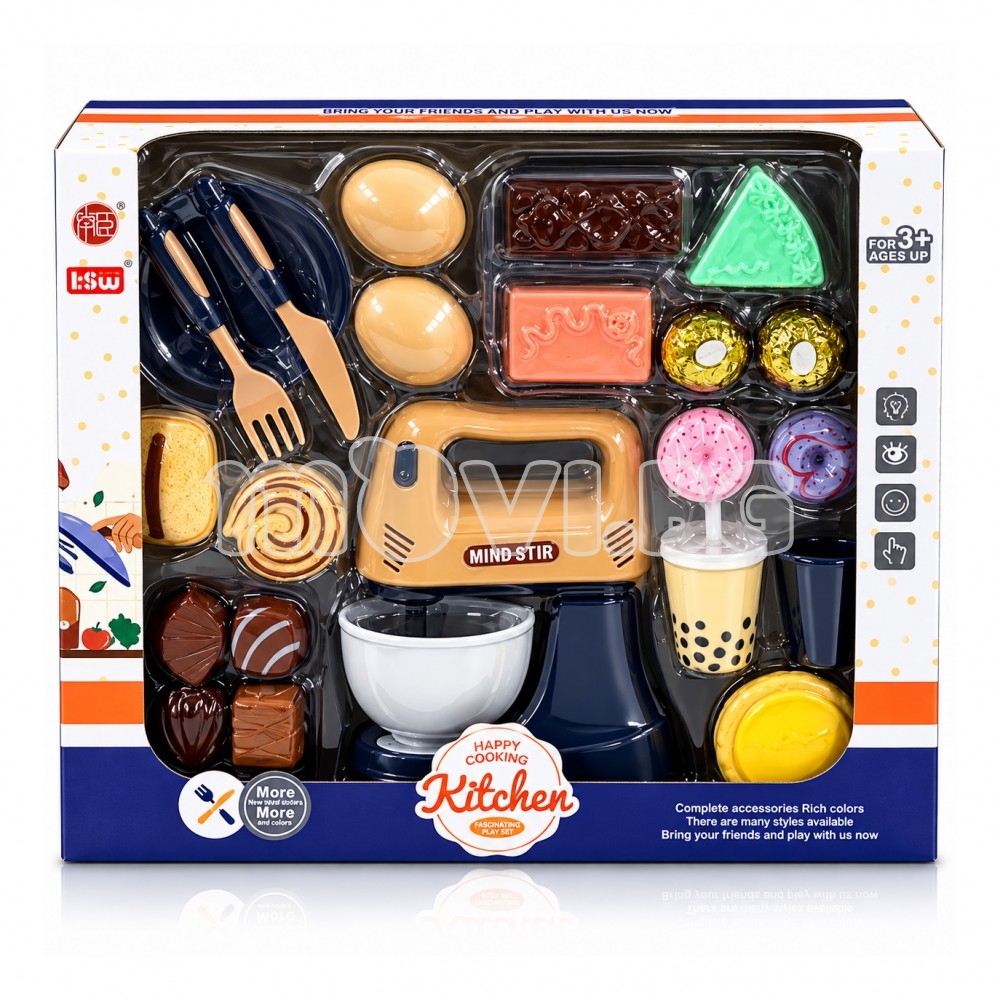 Детски кухненски миксер с купа и сладкиши Happy Cooking Kitchen -428 | Детски играчки за момичета | Детски комплекти за игра |