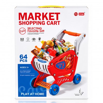 Детска количка за пазаруване Market Shopping Cart с 64 части -159