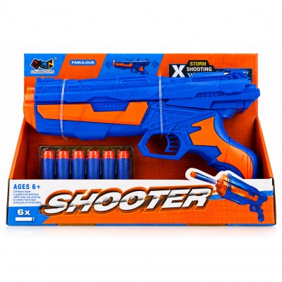 Детски пистолет с 6 меки стрели Shooter -402