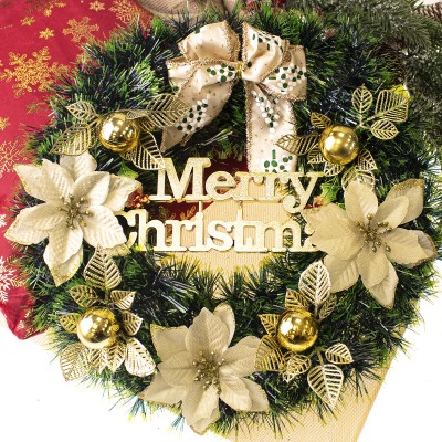 Коледен венец за врата Merry Christmas Gold - 94