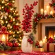 Декоративна клонка Червено изкушение - 33 | Коледни клонки | Коледна и новогодишна Украса |