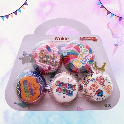 Хартиени формички за мъфини с надпис Happy Birthday - 15