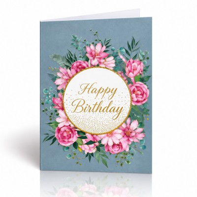 Картичка Happy Birthday брокат - 3